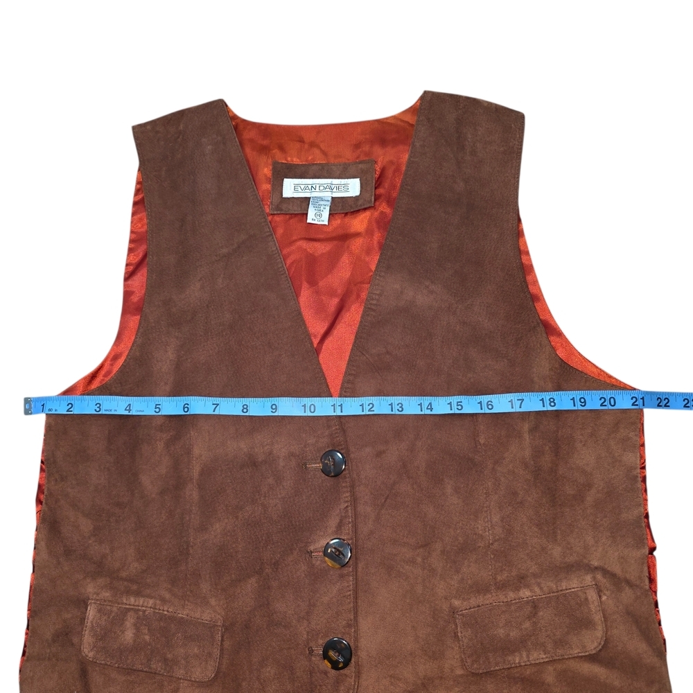 Evan Davies Vintage Brown Suede Leather Vest | Western Luxe Sz 14 - Picture 4 of 7